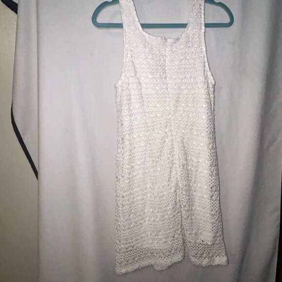 Bar III Dress Sleeveless Cut‎ Floral Lace Design Soft Breathable White W Medium - Picture 8 of 13